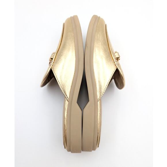 Sam Edelman Kira Slip On Mule Women's Logo Leather Gold Size US5M EU35 - Picture 10 of 11